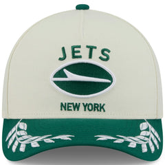 New York Jets New Era 2025 NFL Draft 9FORTY A-Frame M-Crown Adjustable Hat - Cream/Green - NFL
