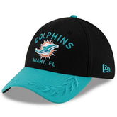 Miami Dolphins New Era 2025 NFL Draft 39THIRTY Flex Hat - Black/Aqua - NFL
