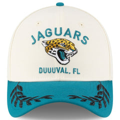 Jacksonville Jaguars New Era 2025 NFL Draft 39THIRTY Flex Hat - Cream/Teal - NFL