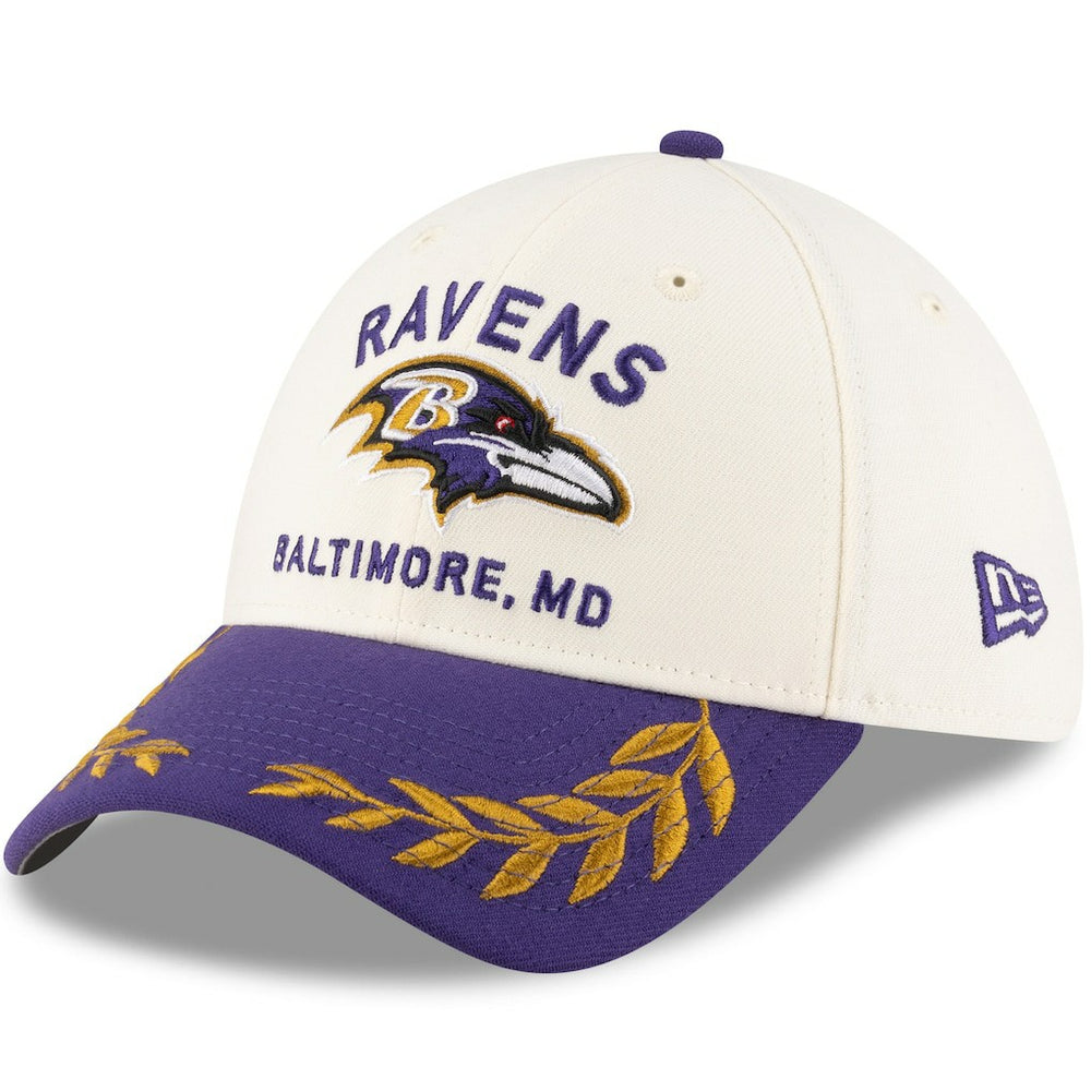 Baltimore Ravens New Era 2025 NFL Draft 39THIRTY Flex Hat - Cream/Purple - NFL