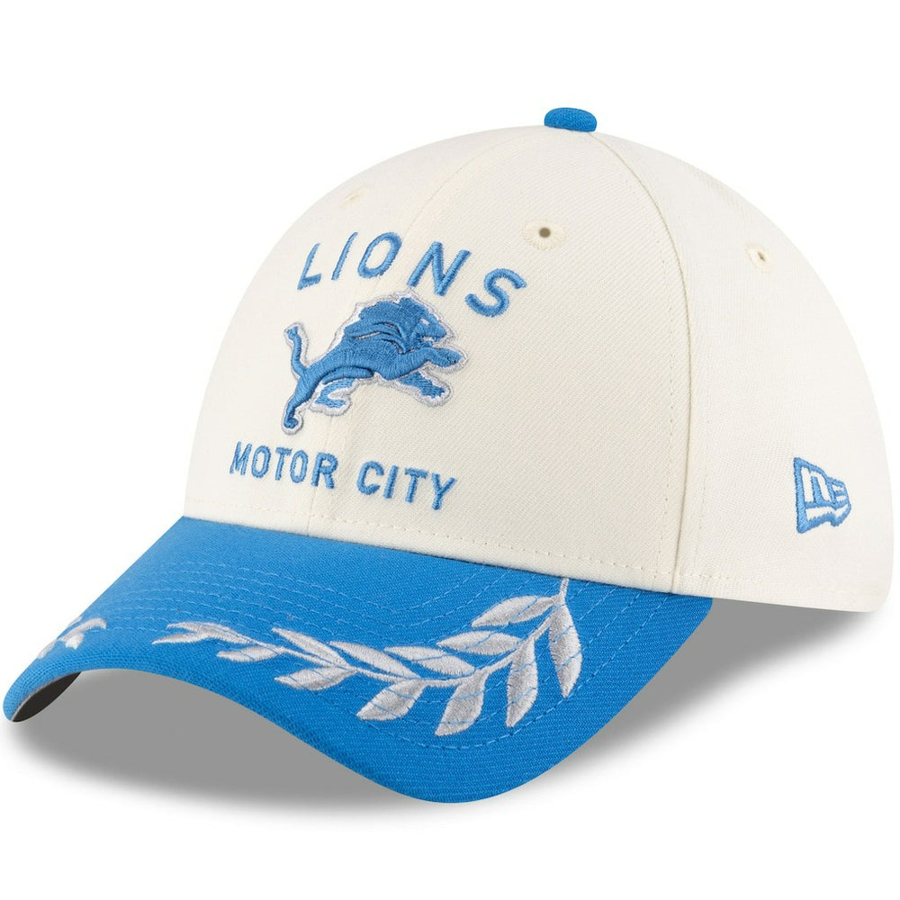 Detroit Lions New Era 2025 NFL Draft 39THIRTY Flex Hat - Cream/Blue - NFL