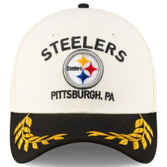 Pittsburgh Steelers New Era 2025 NFL Draft 39THIRTY Flex Hat - Cream/Black - NFL