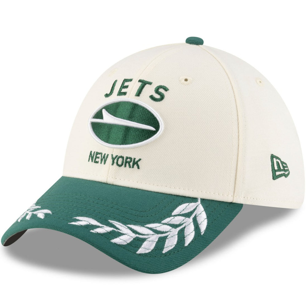 New York Jets New Era 2025 NFL Draft 39THIRTY Flex Hat - Cream/Green - NFL