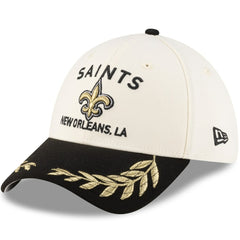 New Orleans Saints New Era 2025 NFL Draft 39THIRTY Flex Hat - Cream/Black - NFL