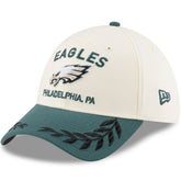 Philadelphia Eagles New Era 2025 NFL Draft 39THIRTY Flex Hat - Cream/Midnight Green - NFL