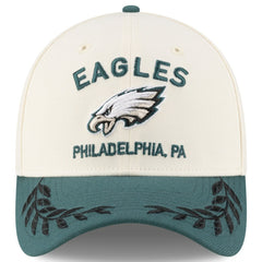Philadelphia Eagles New Era 2025 NFL Draft 39THIRTY Flex Hat - Cream/Midnight Green - NFL