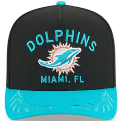 Miami Dolphins New Era Youth 2025 NFL Draft A-Frame 9FIFTY Snapback Hat - Black/Aqua - NFL