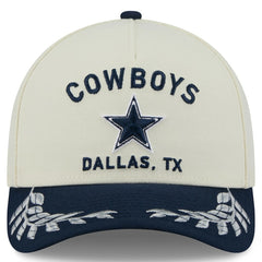 Dallas Cowboys New Era 2025 NFL Draft 9FORTY A-Frame M-Crown Adjustable Hat - Cream/Navy - NFL