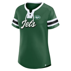 New York Jets Women's Original State Lace-Up T-Shirt - Green - Fanatics