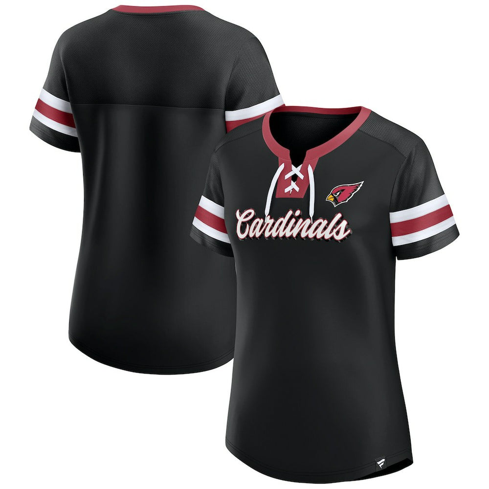 Arizona Cardinals Women's Original State Lace-Up T-Shirt - Black - Fanatics