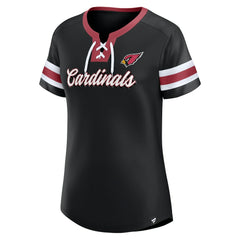 Arizona Cardinals Women's Original State Lace-Up T-Shirt - Black - Fanatics