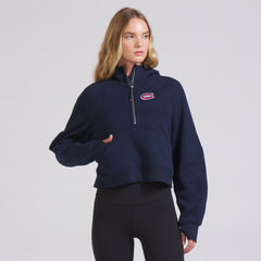 Montreal Canadiens lululemon Women's Scuba Oversized Half-Zip Hoodie - True Navy | NHL Clearance