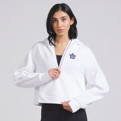 Toronto Maple Leafs lululemon Women's Scuba Oversized Half-Zip Hoodie - White | NHL Lifestyle