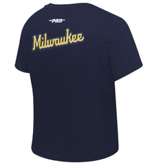 Milwaukee Brewers Pro Standard Women's Game Day Classics Baby Doll Cropped T-Shirt Sale