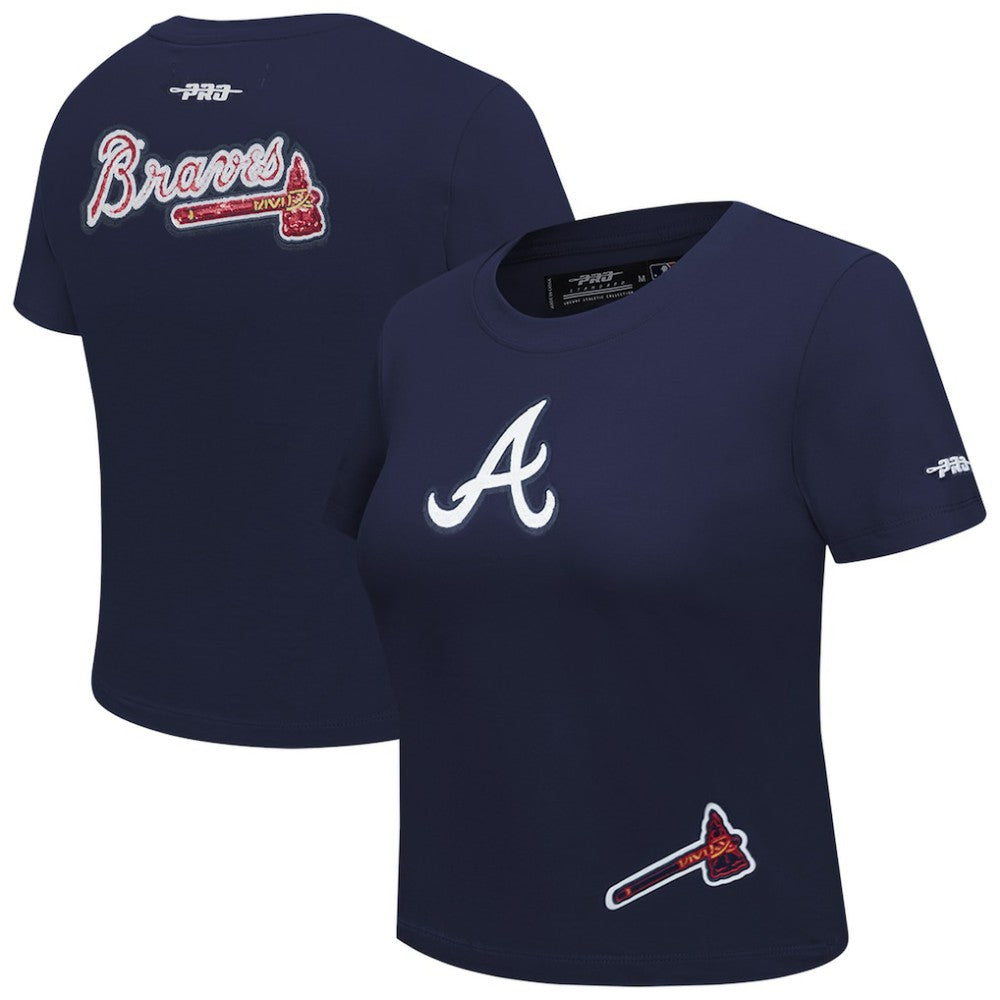 Atlanta Braves Pro Standard Women's Game Day Classics Baby Doll Cropped T-Shirt for sale