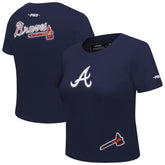 Atlanta Braves Pro Standard Women's Game Day Classics Baby Doll Cropped T-Shirt for sale