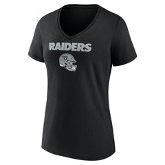 Brock Bowers Las Vegas Raiders Women's Name & Number Team Wordmark V-Neck T-Shirt - Black - NFL