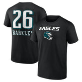 Saquon Barkley Philadelphia Eagles Name & Number Team Wordmark T-Shirt - Black - NFL