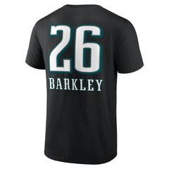 Saquon Barkley Philadelphia Eagles Name & Number Team Wordmark T-Shirt - Black - NFL