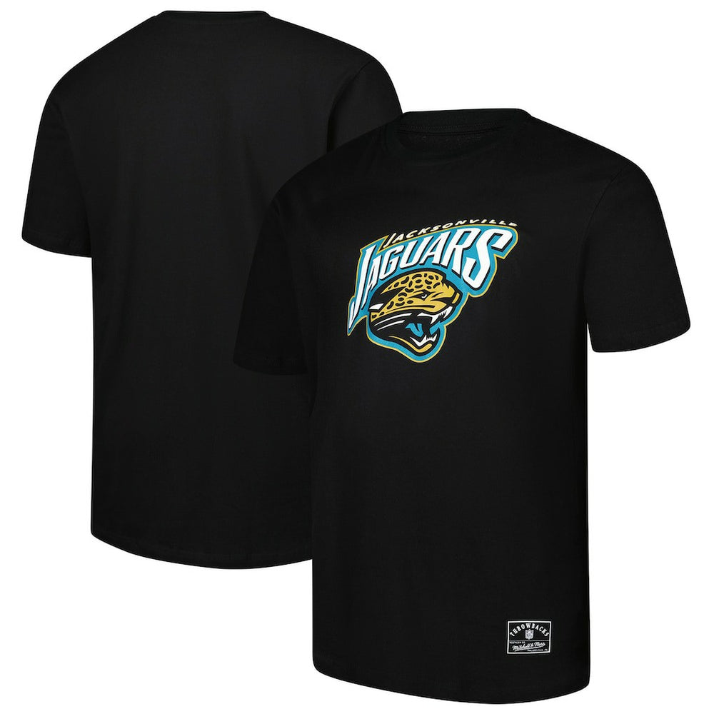 Jacksonville Jaguars Classic Crew Neck T-Shirt - Black - Mitchell & Ness