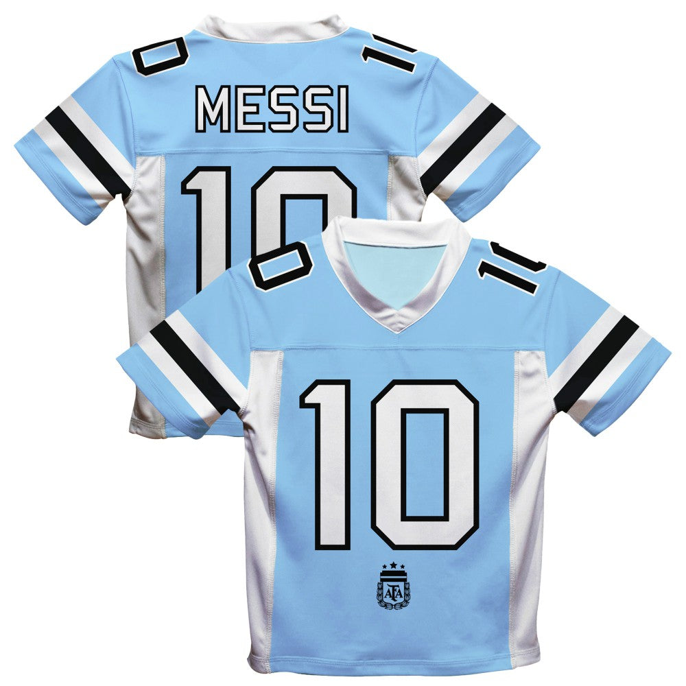Lionel Messi Argentina National Team Vive La Fete Football Jersey Light Blue