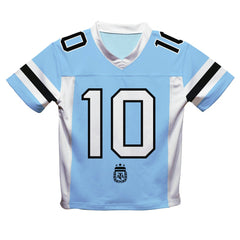 Lionel Messi Argentina National Team Vive La Fete Football Jersey Light Blue