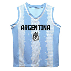 Lionel Messi Argentina National Team Vive La Fete Mesh Basketball Jersey Light Blue