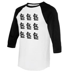 St. Louis Cardinals Tiny Turnip Women's Logo Grid 3/4 Sleeve Raglan T-Shirt Online
