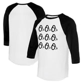 Baltimore Orioles Tiny Turnip Women's Logo Grid 3/4 Sleeve Raglan T-Shirt Sale