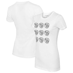 Milwaukee Brewers Tiny Turnip Women's Logo Grid T-Shirt Near Me