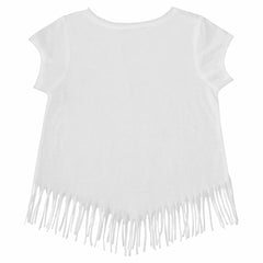 Los Angeles Dodgers Tiny Turnip Girls Youth Logo Grid Fringe T-Shirt for sale