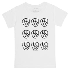 Milwaukee Brewers Tiny Turnip Youth Logo Grid T-Shirt Discount
