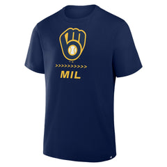 Milwaukee Brewers Fanatics Clubhouse Legacy Side Swipe T-Shirt Discount