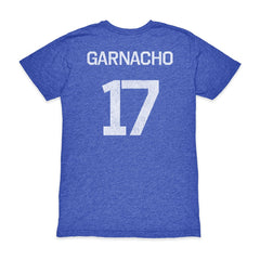 Alejandro Garnacho Argentina National Team 1863FC Player Vintage Tri-Blend T-Shirt Blue
