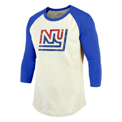 Lawrence Taylor New York Giants Majestic Threads Retired Player Name & Number 3/4 Raglan Sleeve T-Shirt - Cream/Red - NFL