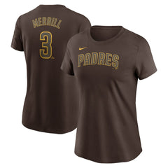 Jackson Merrill San Diego Padres Nike Women's Cooperstown Collection Fuse Name & Number T-Shirt Outlet