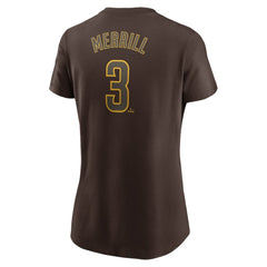 Jackson Merrill San Diego Padres Nike Women's Cooperstown Collection Fuse Name & Number T-Shirt Outlet