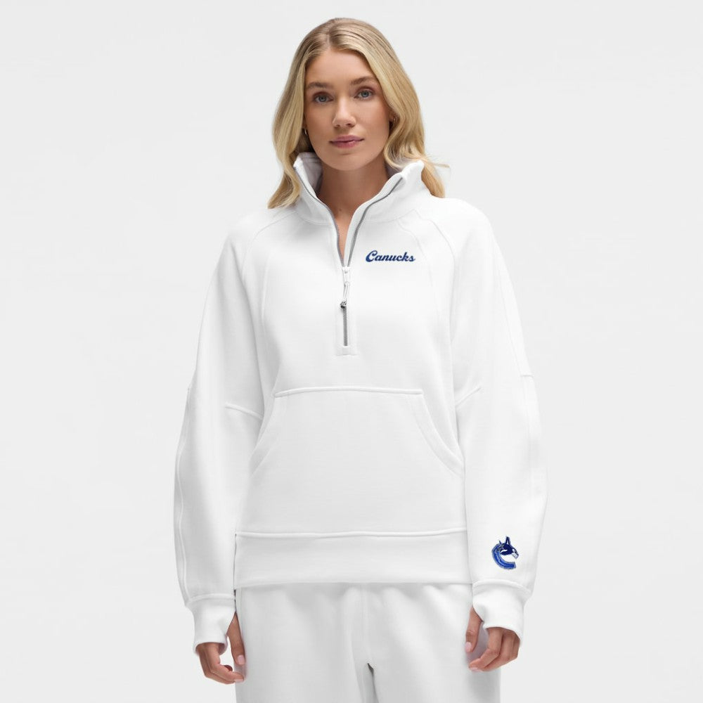 Vancouver Canucks lululemon Women's Scuba Oversized Half Zip Top - White | NHL on sale