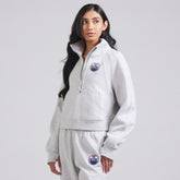 Edmonton Oilers lululemon Women's Scuba Oversized Half Zip Top - Heather Gray | NHL Lifestyle