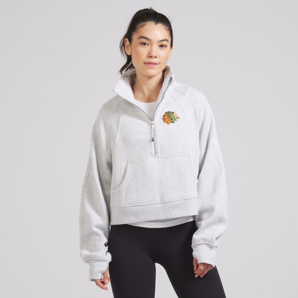 Chicago Blackhawks lululemon Women's Scuba Oversized Half Zip Top - Heather Gray | NHL discount
