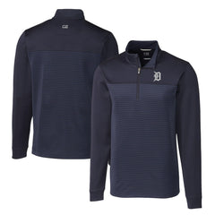 Detroit Tigers Cutter & Buck Big & Tall Traverse Stripe Stretch DryTec Quarter-Zip Top for sale
