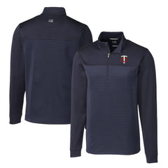 Minnesota Twins Cutter & Buck Big & Tall Traverse Stripe Stretch DryTec Quarter-Zip Top Outlet