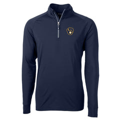 Milwaukee Brewers Cutter & Buck Big & Tall Adapt Eco Knit Stretch Recycled Raglan DryTec Quarter-Zip Top for sale