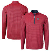 St. Louis Cardinals Cutter & Buck Big & Tall Virtue Eco Pique Micro Stripe Quarter-Zip Jacket Sale