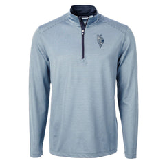 Kansas City Royals Cutter & Buck Virtue Eco Pique Micro Stripe Recycled Quarter-Zip Pullover Top Online