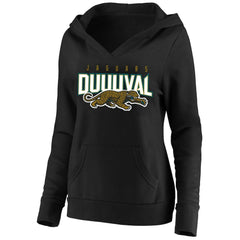 Jacksonville Jaguars Women's Plus Size Retro Logo Pullover Hoodie - Black - Mitchell & Ness