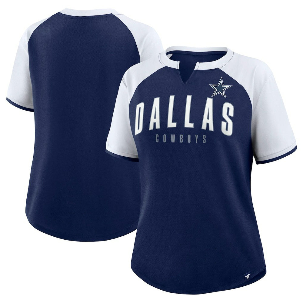 Dallas Cowboys Women's Height Advantage T-Shirt - Navy/White - Fanatics