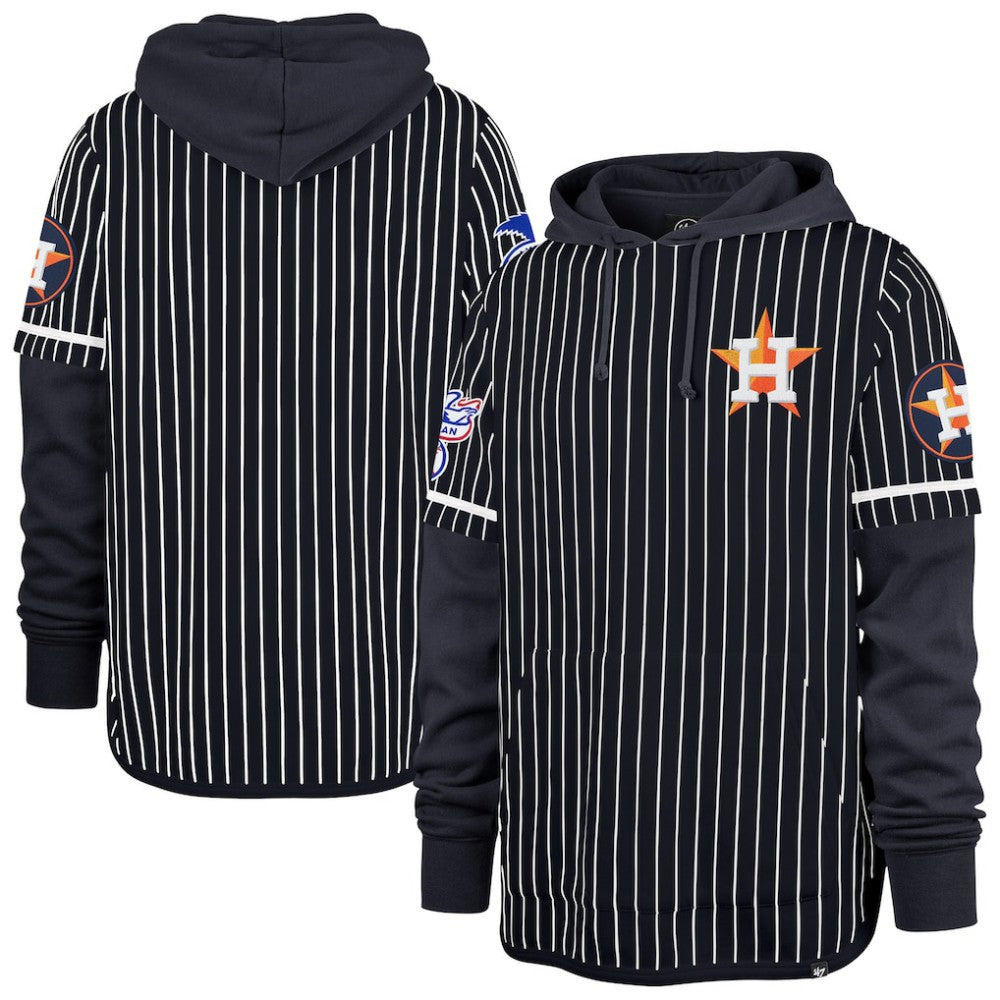 Houston Astros '47 Pinstripe Double Header Pullover Hoodie Online