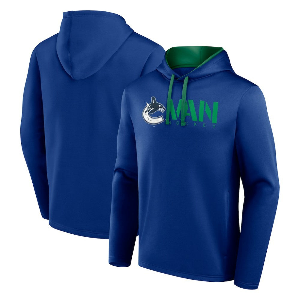 Vancouver Canucks Logo Athletic Head Start Pullover Hoodie - Blue | NHL discount