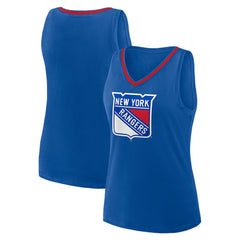 New York Rangers Logo Athletic Women's Stellar Win V-Neck Tank Top - Blue | NHL sale
